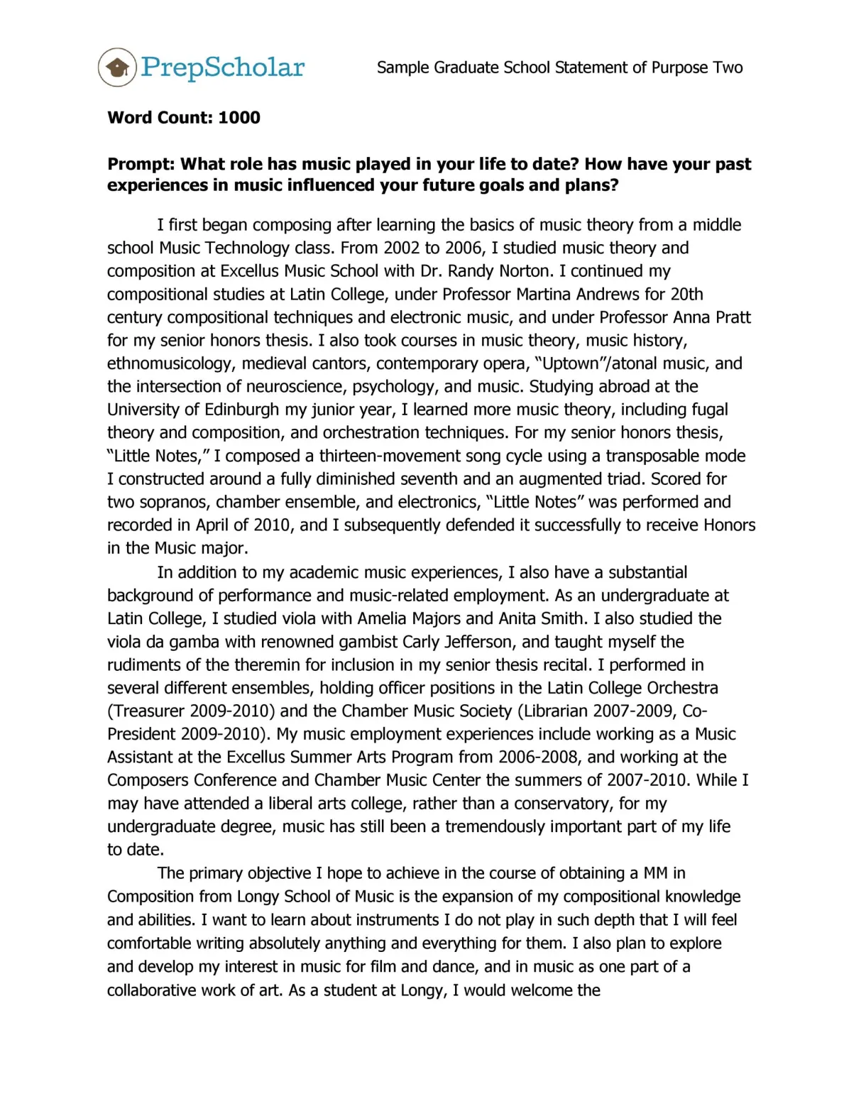 Statement of purpose