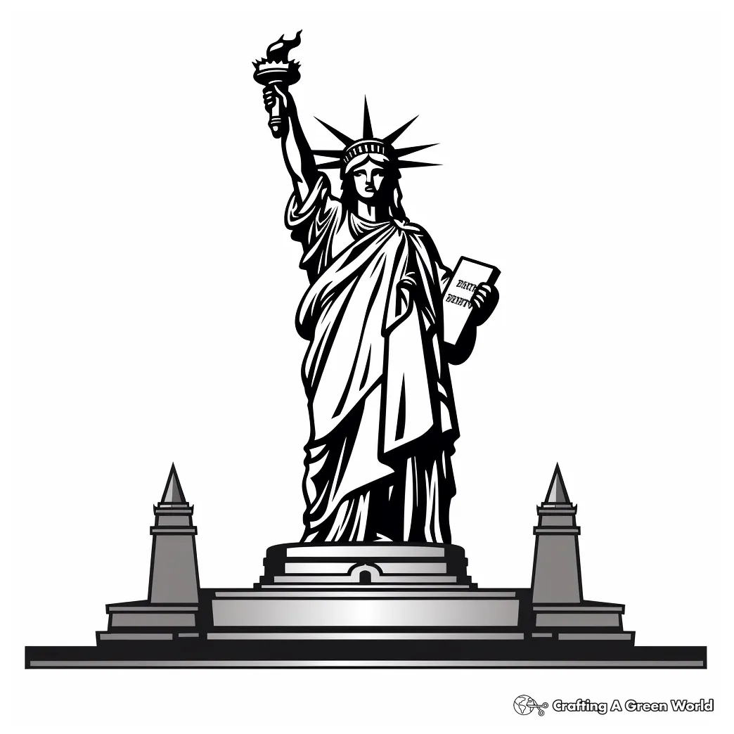 How to draw the statue of liberty