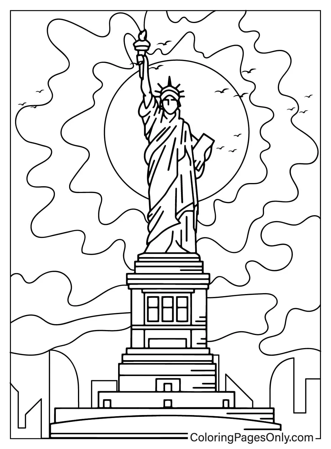 Statue Of Liberty Coloring Pages to for Kids - Free Printable Coloring