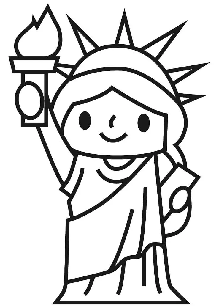 Funny Statue of Liberty Coloring Page - Free Printable Coloring Pages