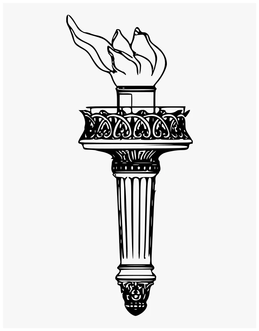 Statue Of Liberty Torch Vector, HD Png Download - kindpng
