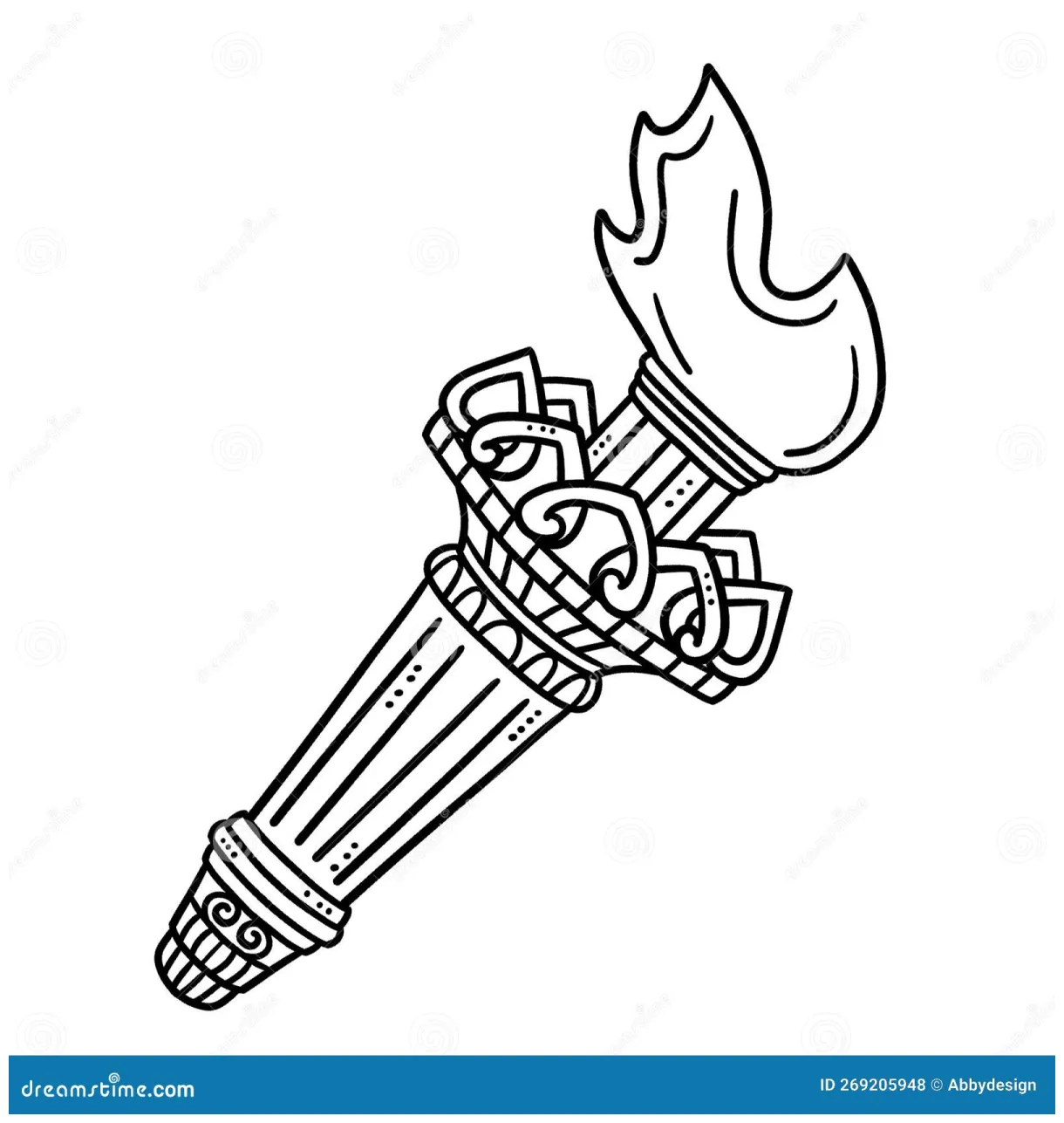 Statue Of Liberty Torch Isolated Coloring Page Vector Illustration