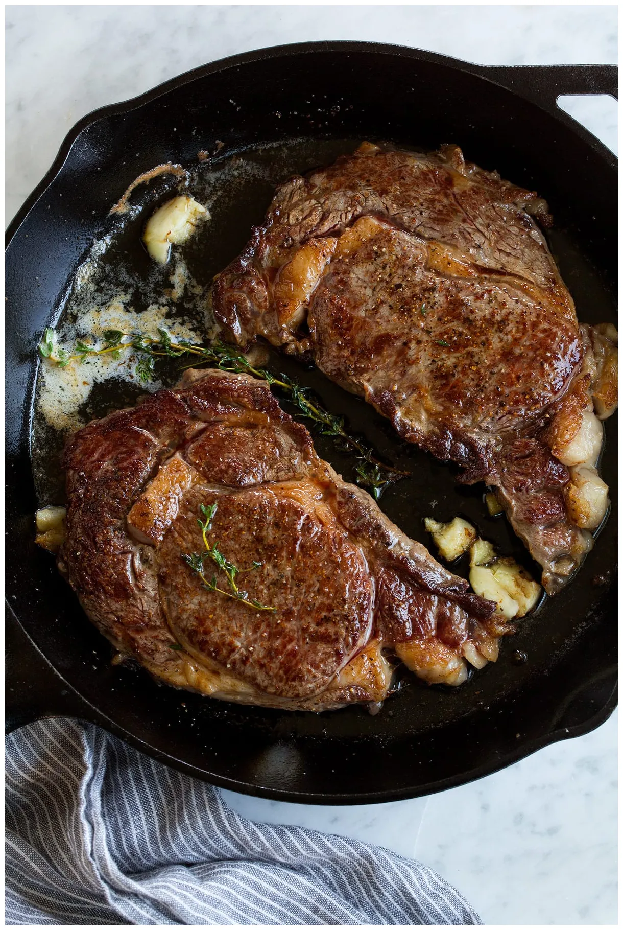 Skillet seared steak with garlic butter recipe cart recipe cart