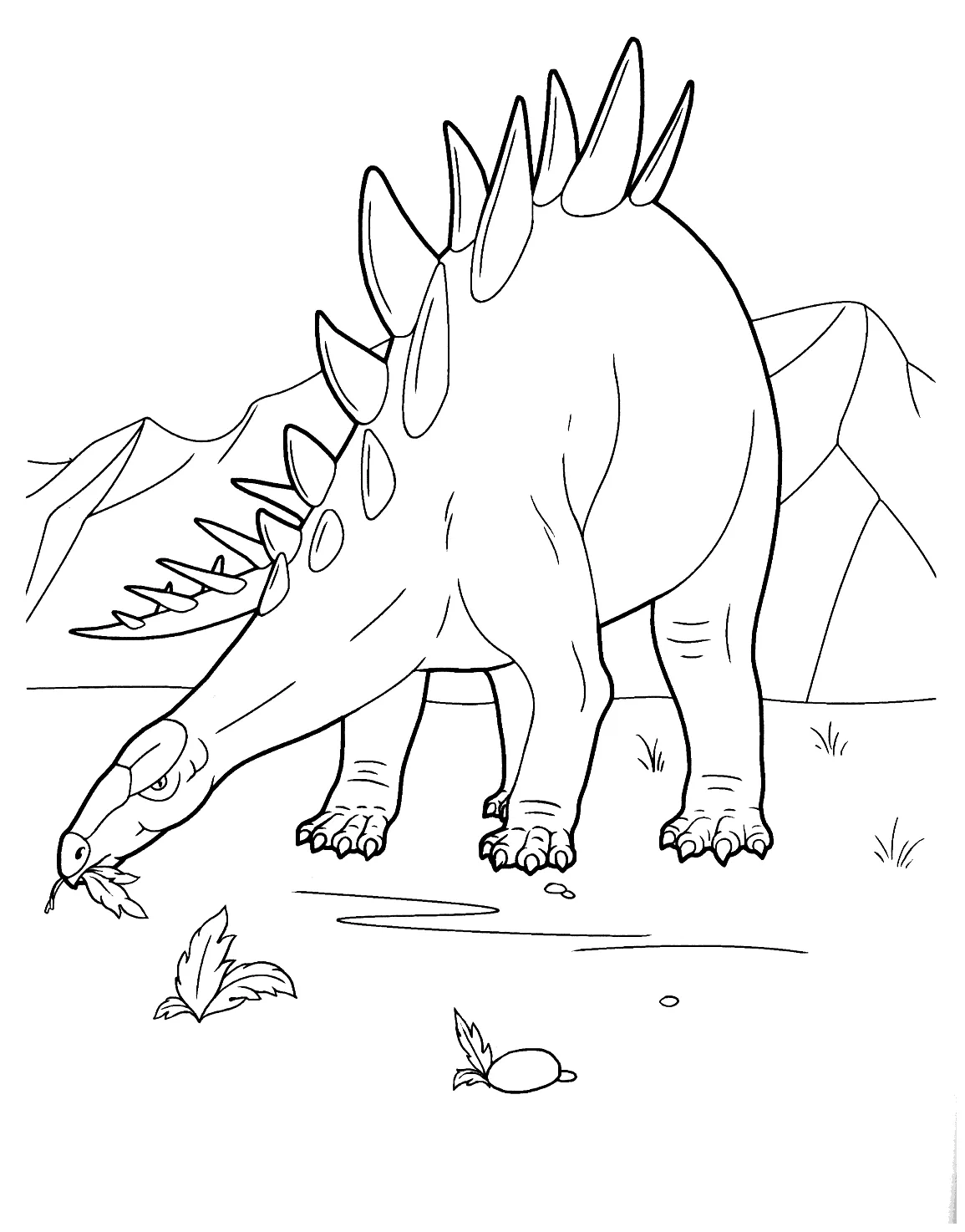 Coloring page stegosaurus