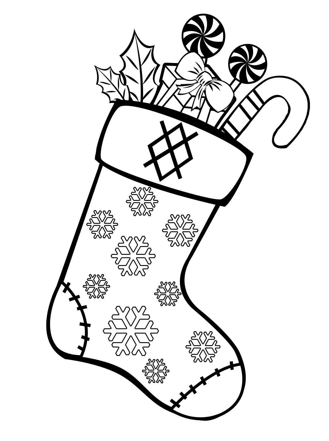 Coloring page magic stocking