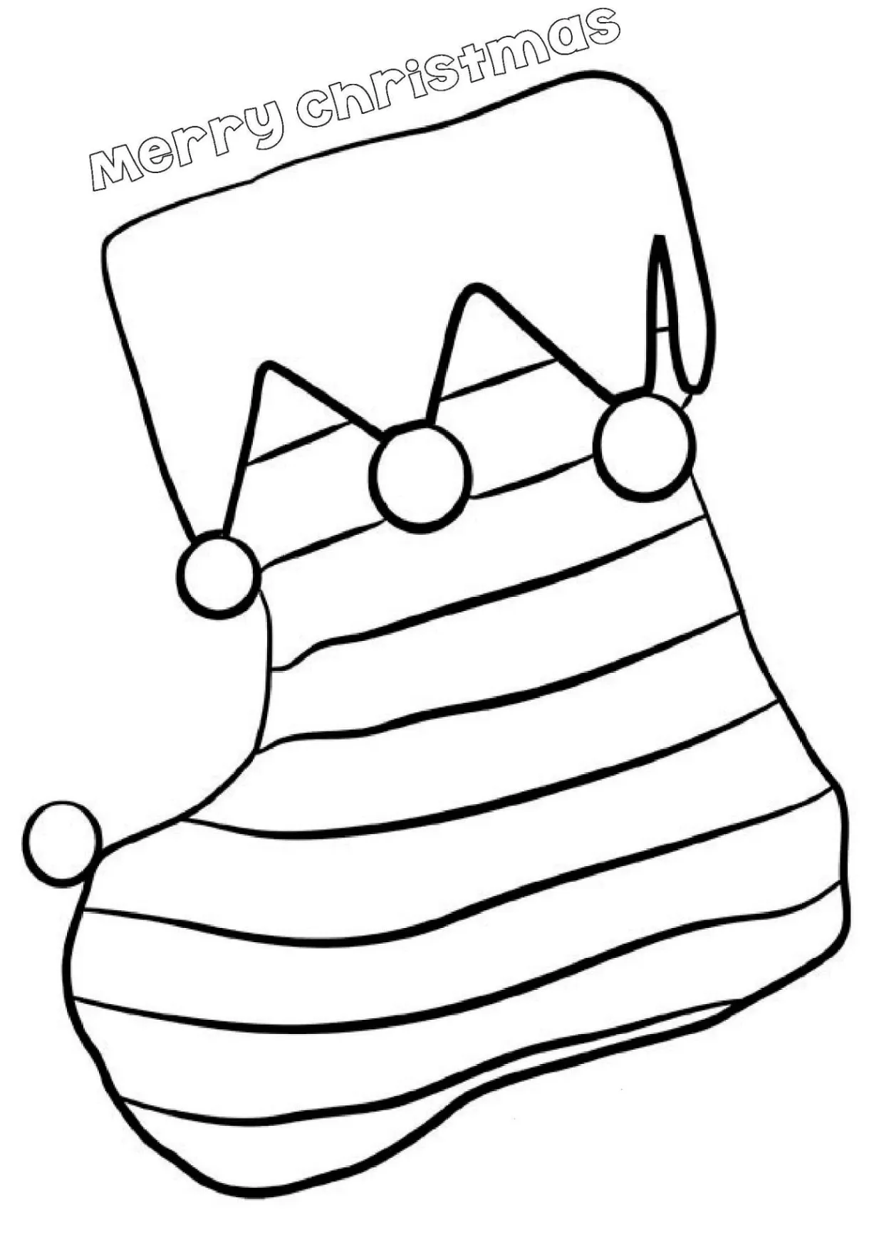 Cute stocking coloring coloring pages