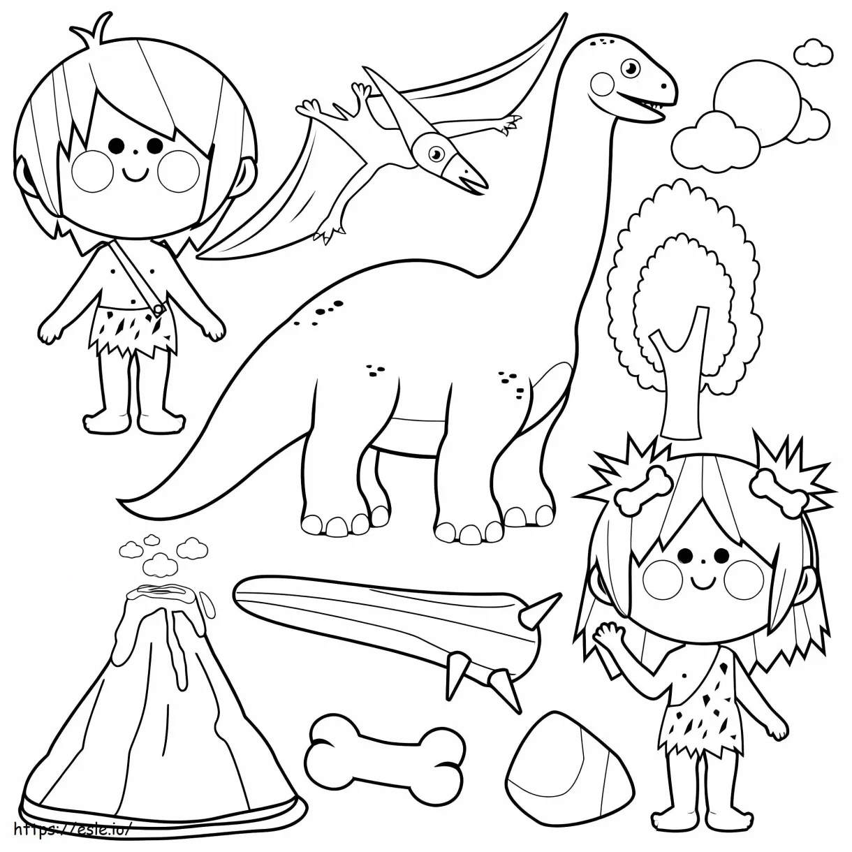 Cartoon Stone Age coloring page