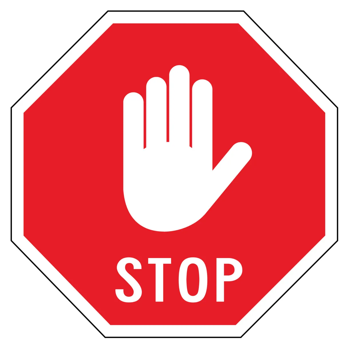 Stop hand symbol road sign template 11004066 Vector Art at Vecteezy