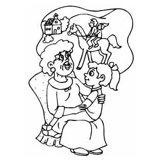 Story time coloring page