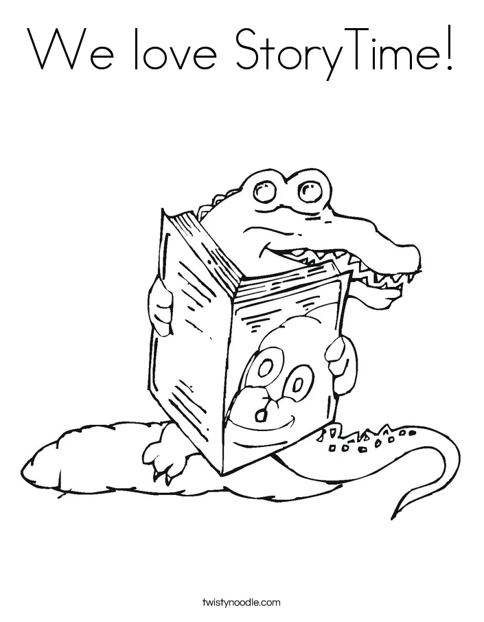 We love storytime coloring page twisty noodle
