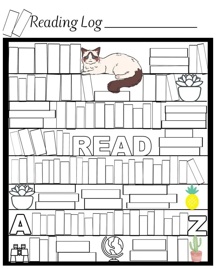 Coloring page reading premium vector happy new year coloring book