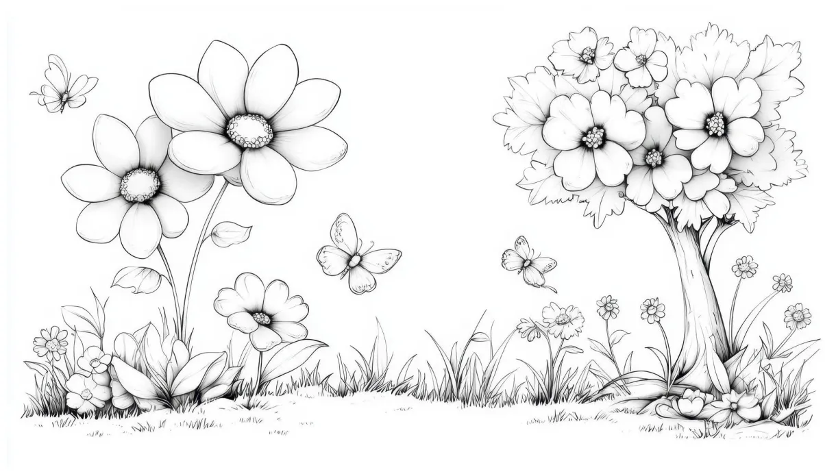 A coloring book page with a scene from a beloved childrens story printable coloring page