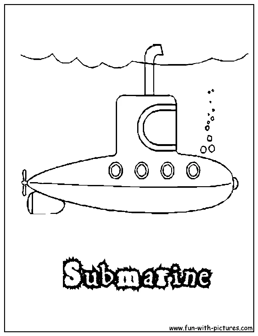 Submarine coloring page