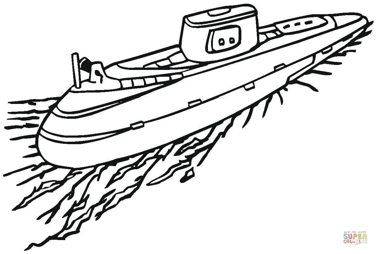 Submarine coloring page | Free Printable Coloring Pages