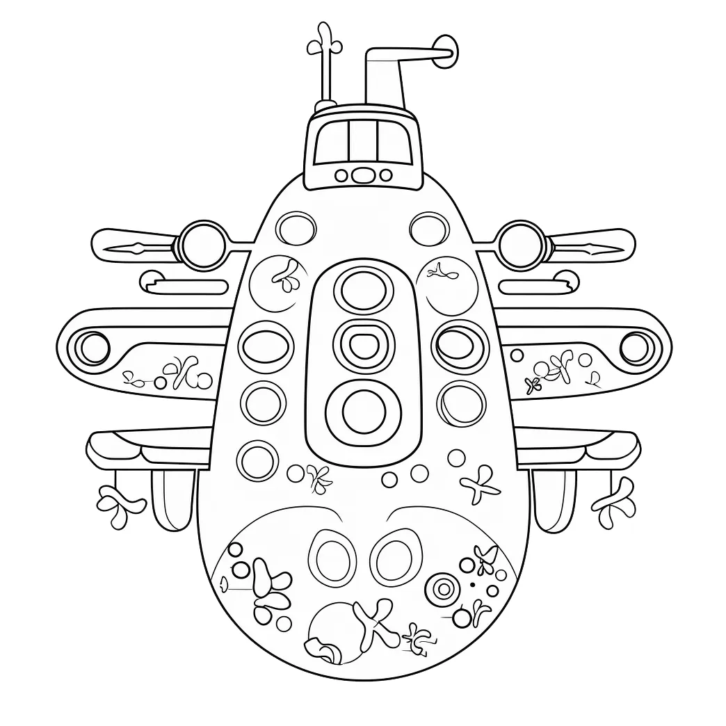 Submarine coloring page – Coloring corner