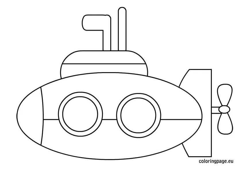 Submarine coloring sheet – Coloring Page