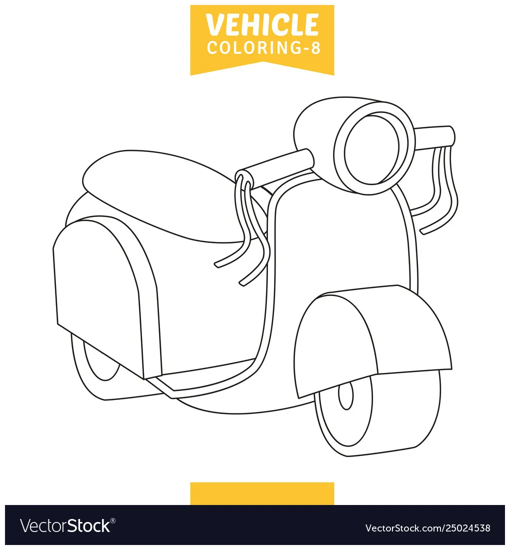 Vehicle coloring page vector