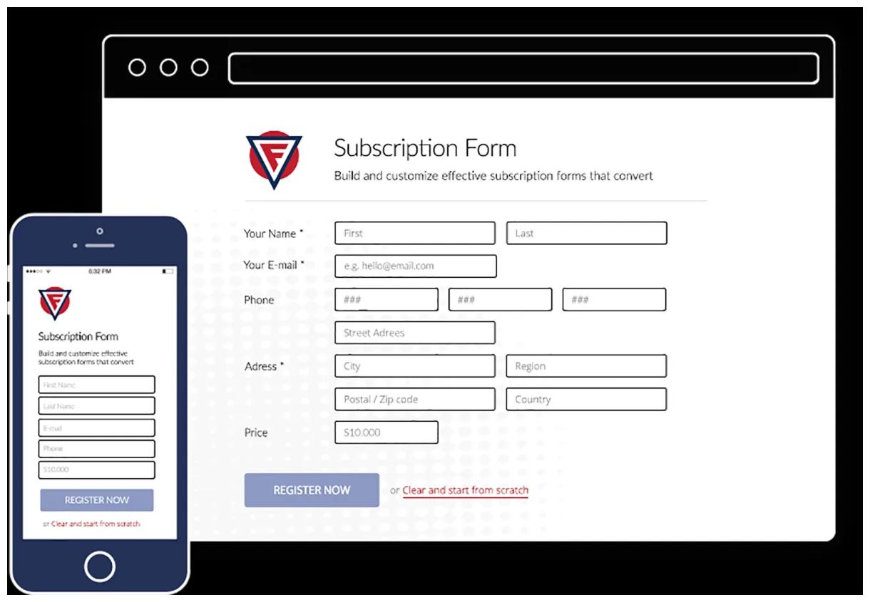 subscription form redesign | CaptainForm