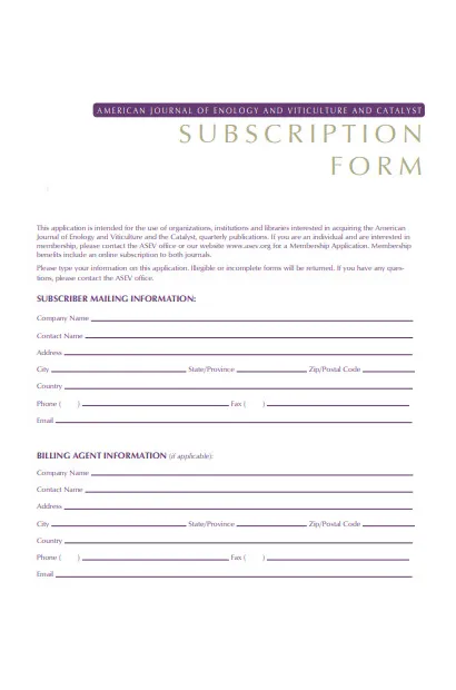 FREE 52+ Subscription Forms in PDF | MS Word | Excel