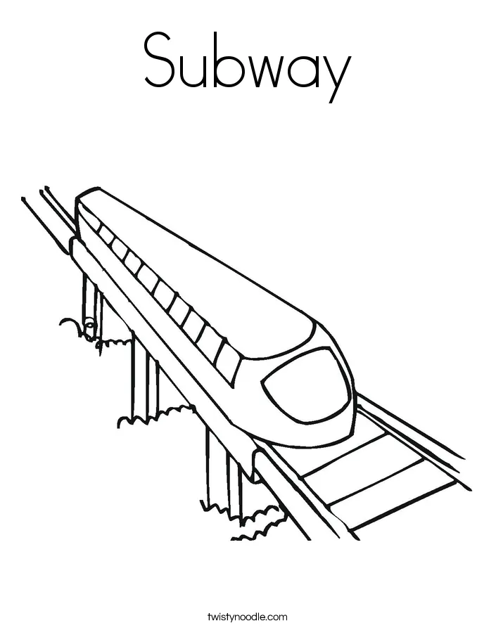 Subway coloring page twisty noodle