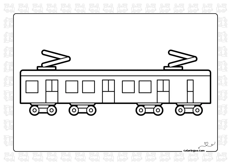 Subway train coloring page