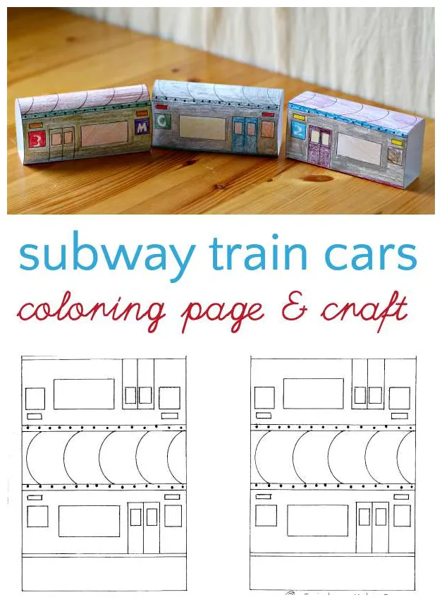 Subway train coloring page
