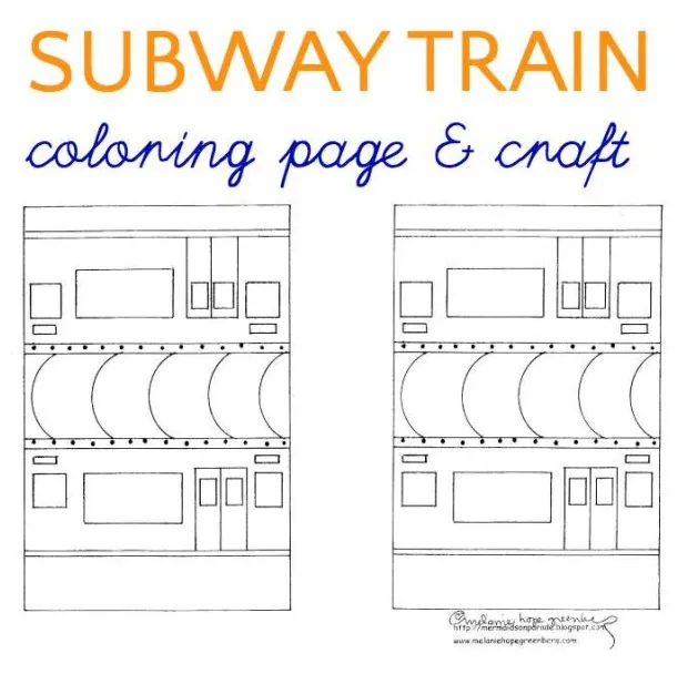 Subway Train Coloring Page