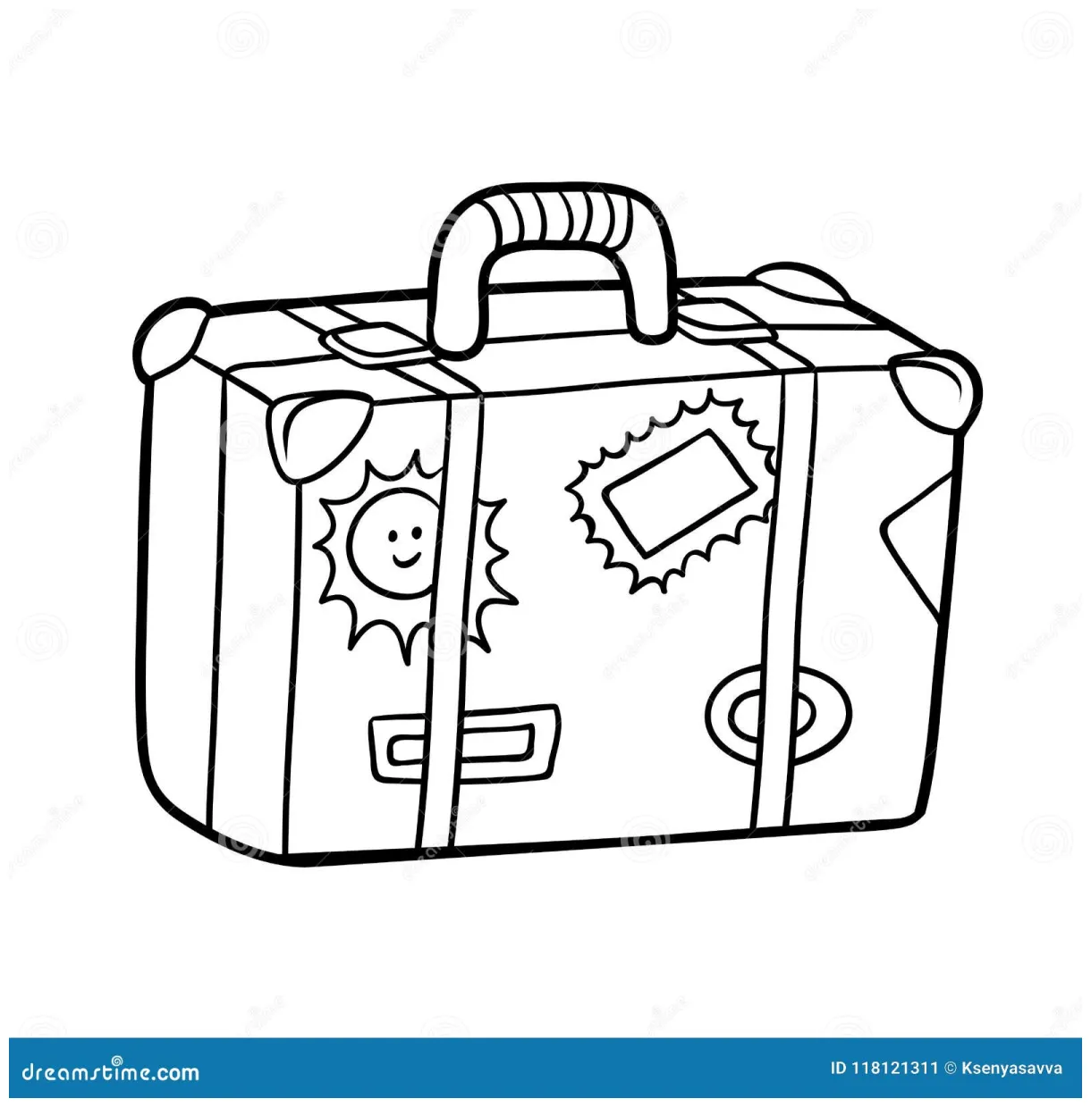 Suitcase coloring sheet coloring pages