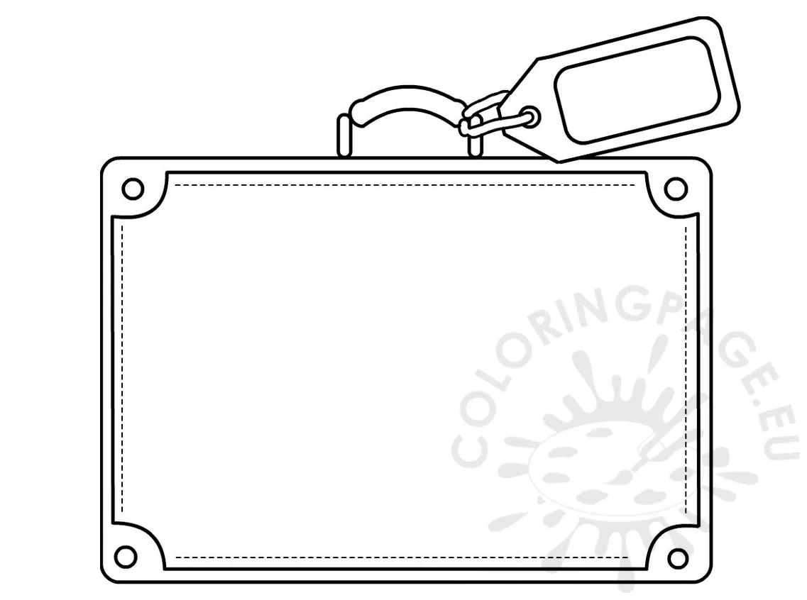 Suitcase template coloring sheets coloring page