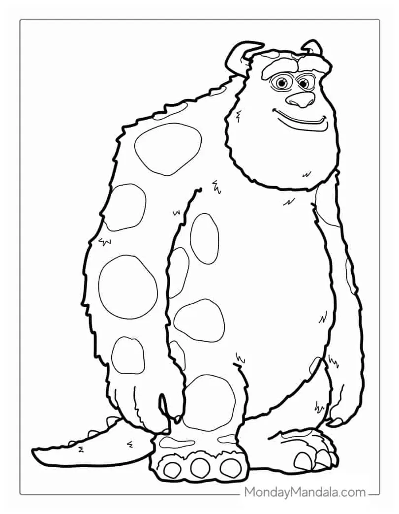 Monster inc sully head coloring sheet coloring pages