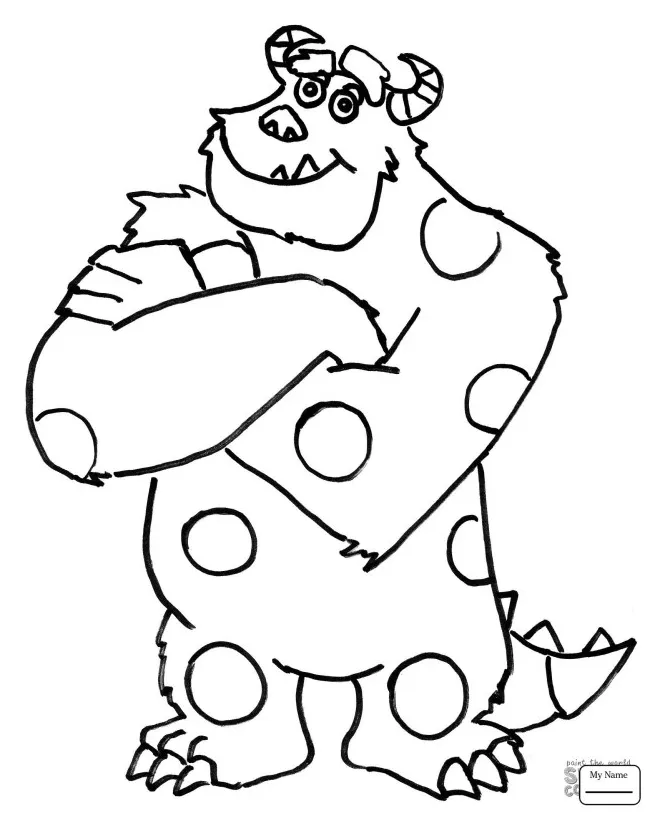 Sully from monsters ink coloring coloring pages