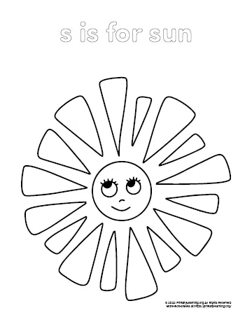 Sun coloring page primarylearning
