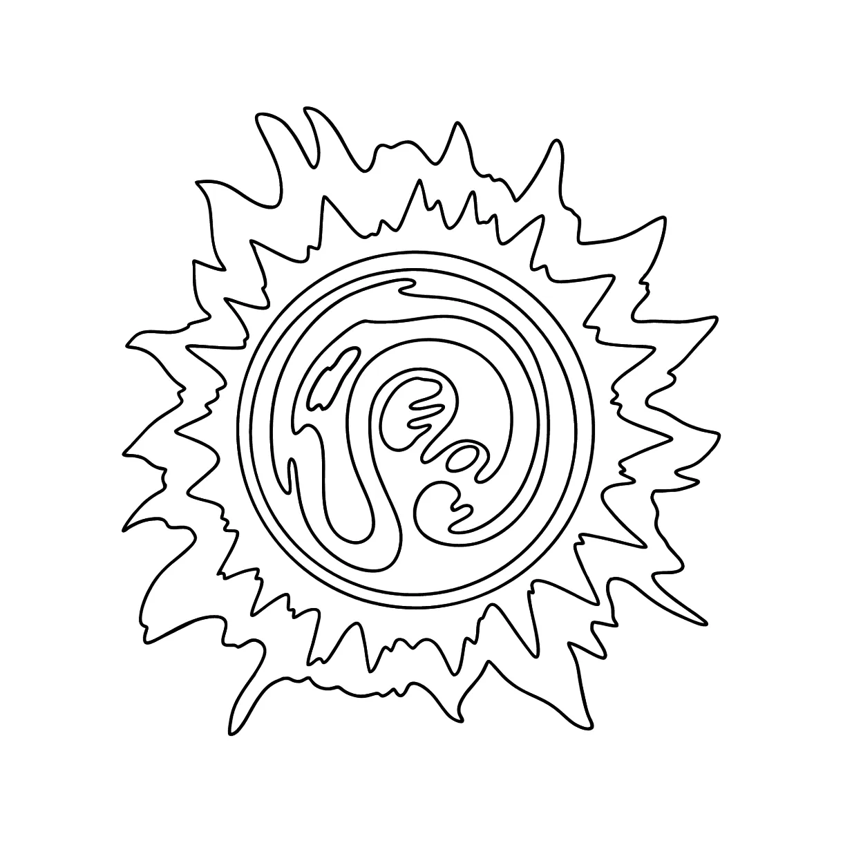 Sun coloring page for kids ♥ online or printable for free!