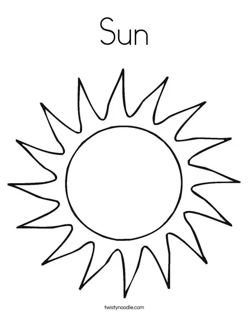 Sun coloring page twisty noodle