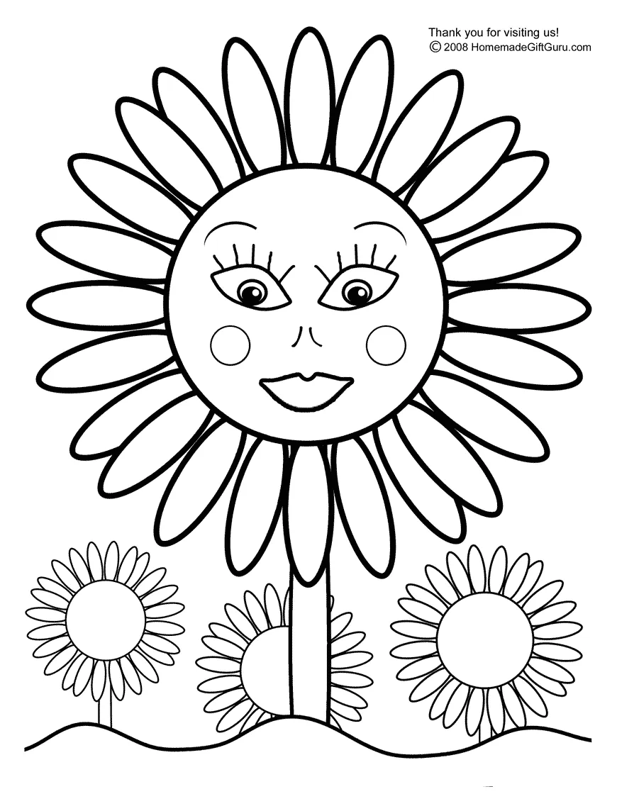 Sunflower coloring page printable coloring page