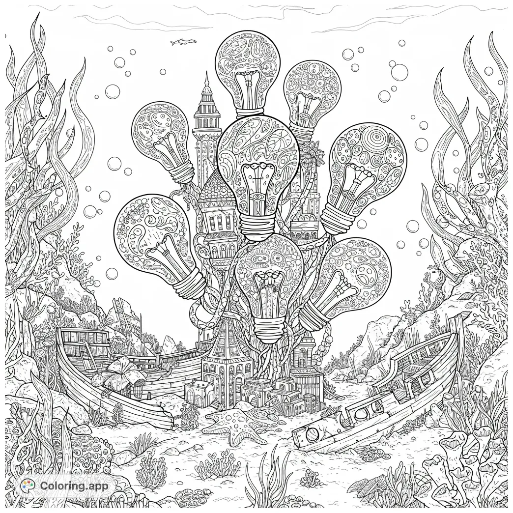 Sunken city of illumination coloring.app