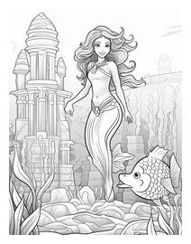 Color craftables coloring pages mythical creatures mermaid