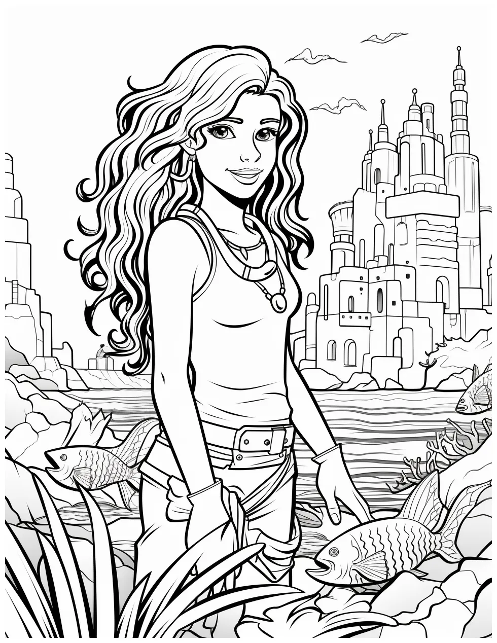 Color craftables coloring pages mythical creatures mermaid