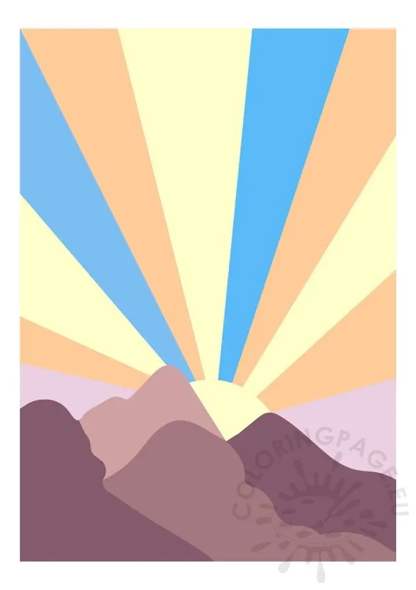 Printable sunrise coloring page printable coloring page