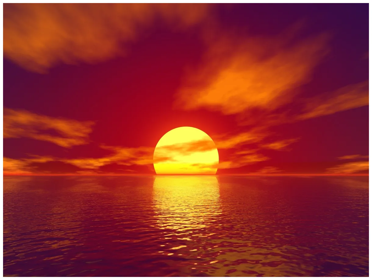 Ultra sunset over artistic ocean sea breeze