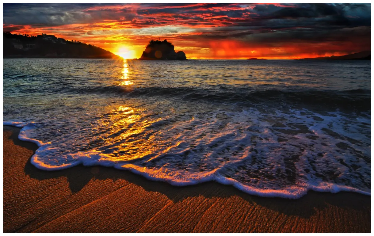 Beautiful sunset s cave