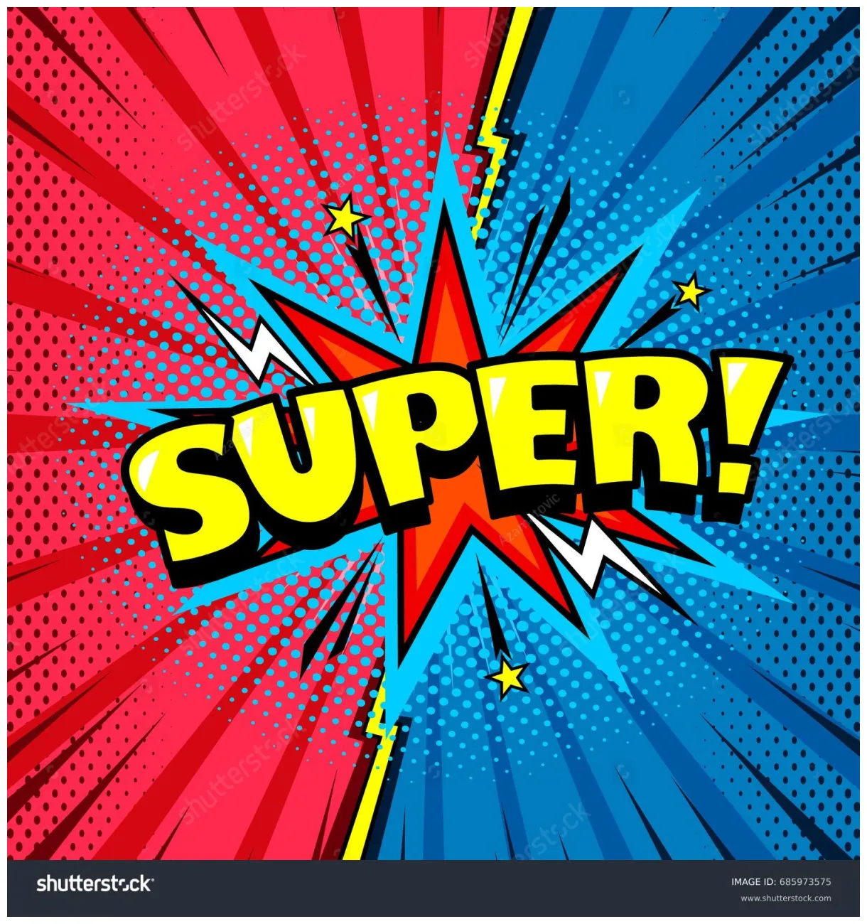 Comic style cool cartoon book poster stock vector