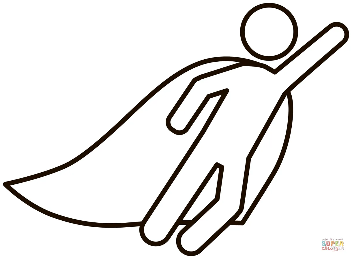Superhero cape coloring page