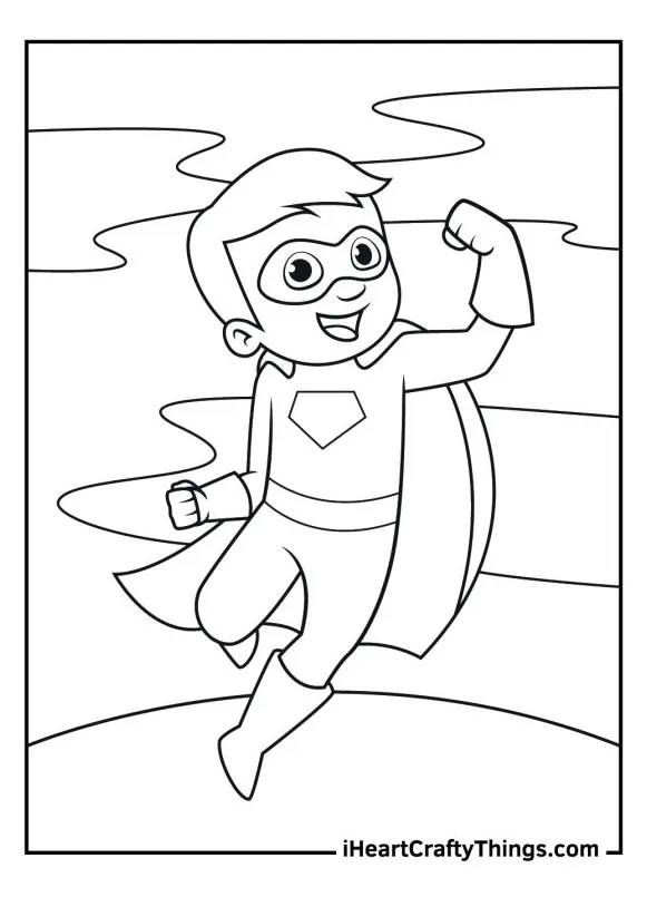 Superhero cape coloring page sketch coloring page