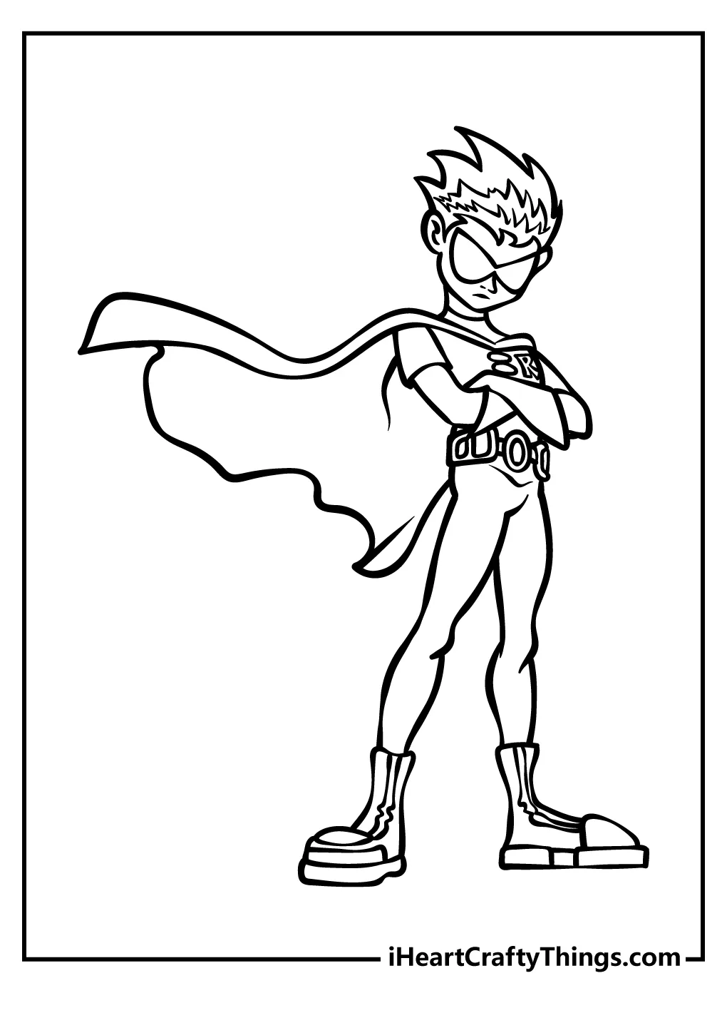 Superhero cape coloring page
