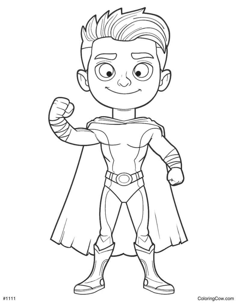 Superhero cape coloring page