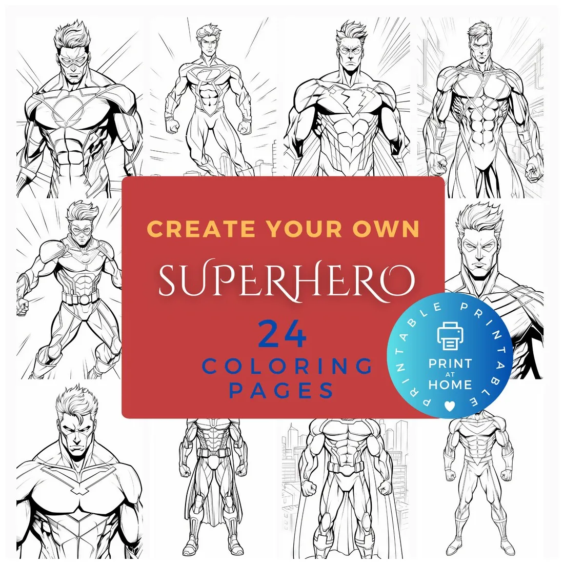 Superhero Coloring Pages, Flying Super Heroes Colouring Activity for