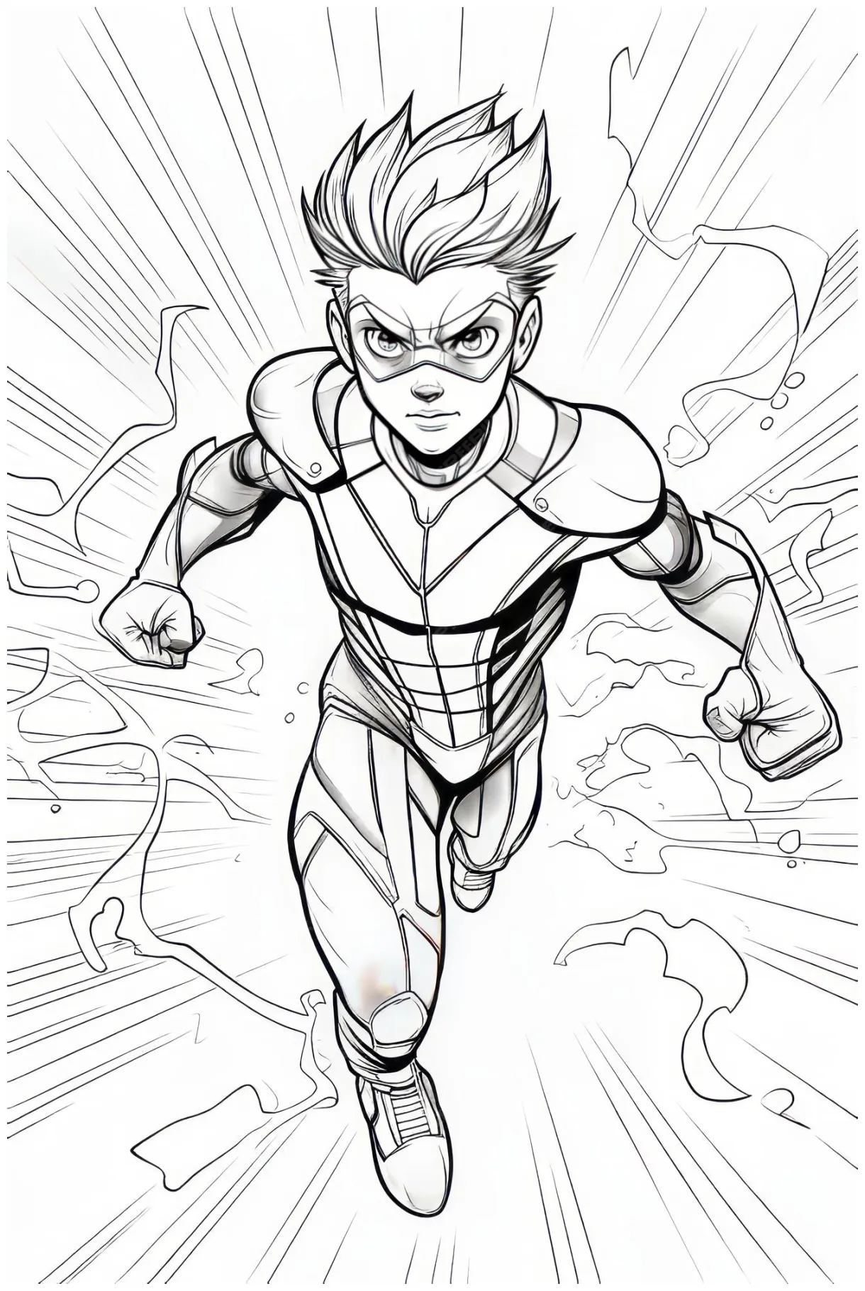 Premium captivating and dynamic mangastyle superhero boy