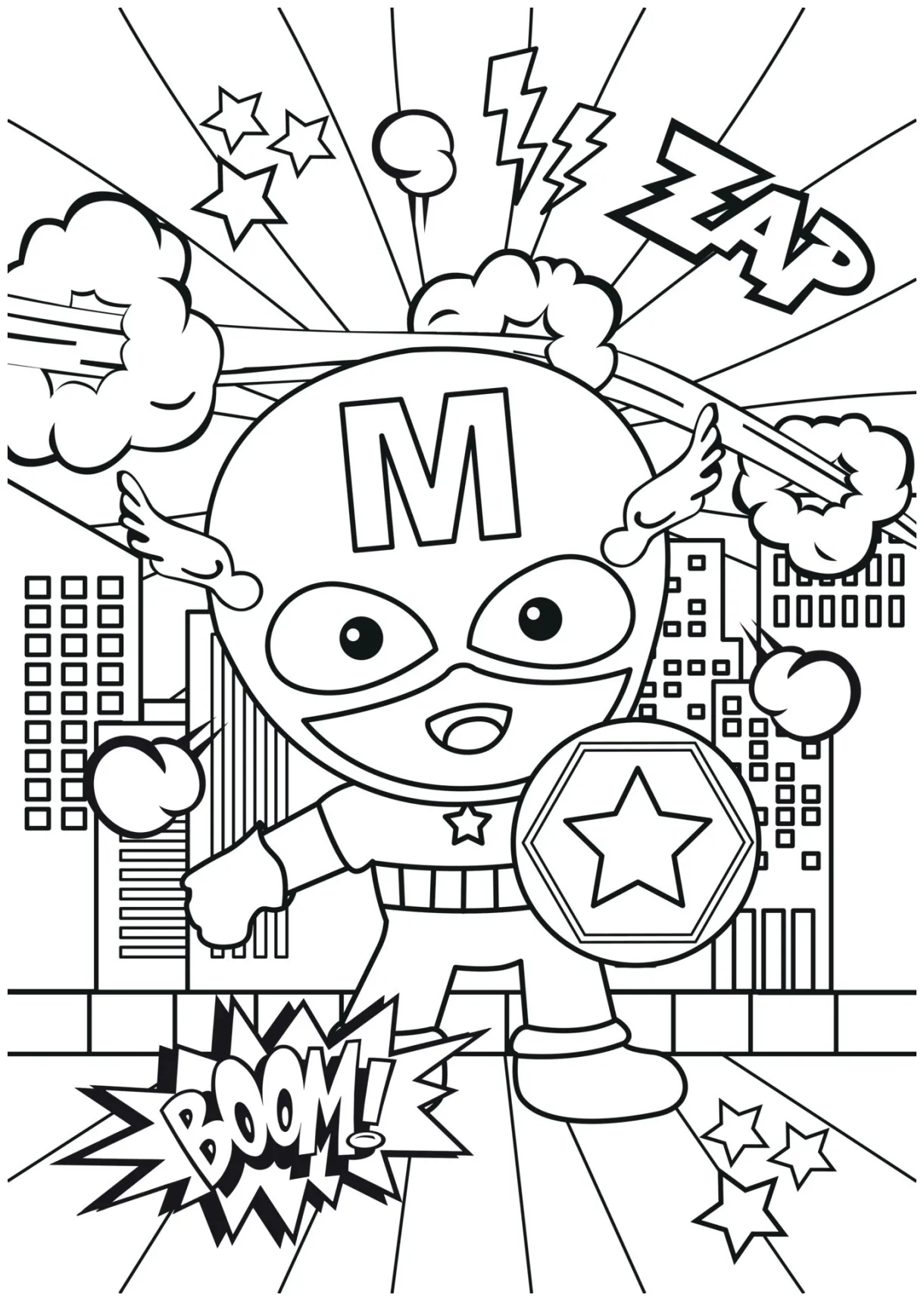 Superhero Logo Coloring Page