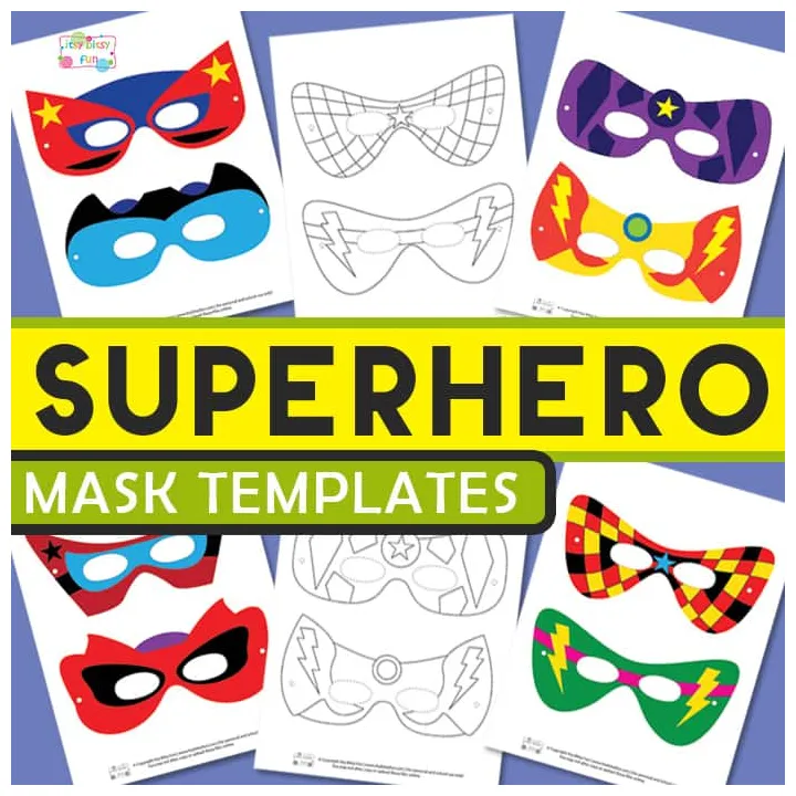 Superhero mask coloring page